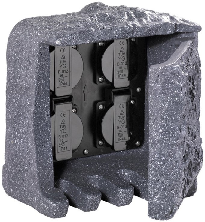 Venkovní zásuvka TRIO Garden Socket, 4x zásuvka šedá