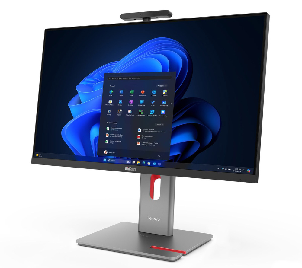All In One počítač Lenovo ThinkCentre M90a Pro Gen 6 v černo-šedém provedení.
