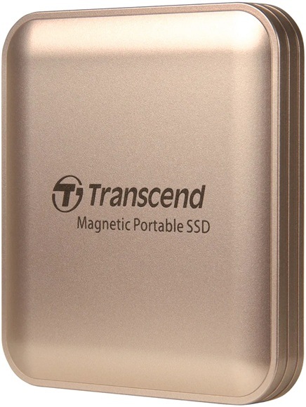 SSD externí Transcend ESD420G 2TB, USB Type C Gen2x2, Magsafe zlatý Detail obrázku externího disku.