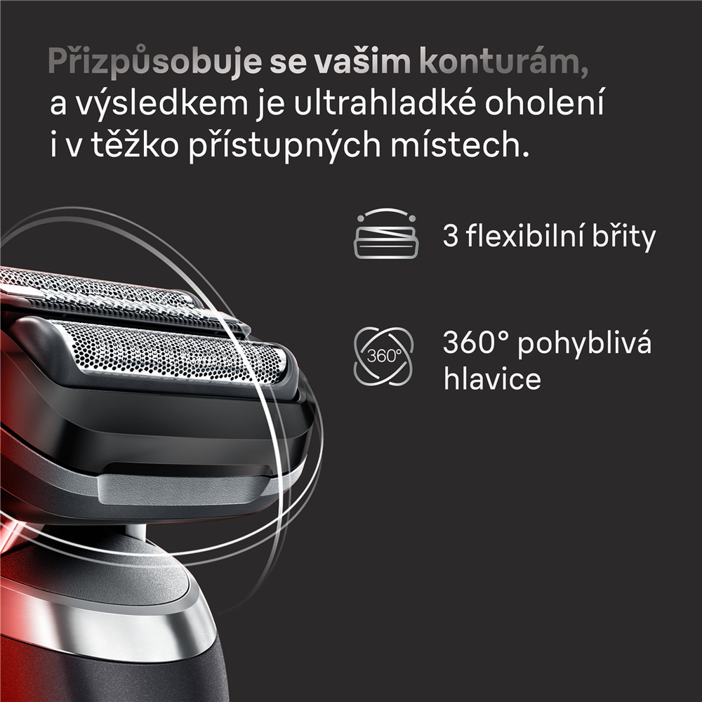 Holicí strojek Braun Series 7 72-N1000sF1 černý Výkyvná hlava strojku Braun 72-N1000sF1 Series 7