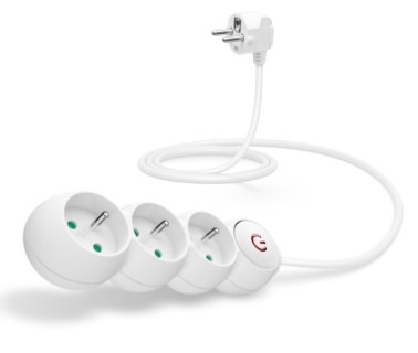 Kabel prodlužovací Connect IT 230 V, 3 zásuvky, s vypínačem, 1,5m bílý