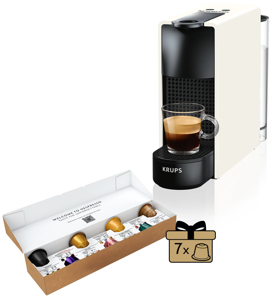 Kapslový kávovar Krups Nespresso Essenza mini XN110110 bílý