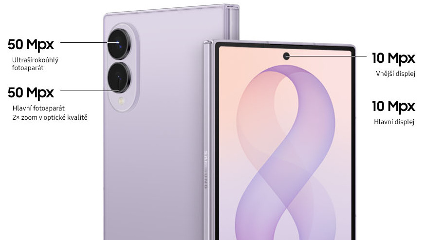 Mobilní telefon Samsung Galaxy Z Fold8 5G 12 GB / 256 GB grafitový Samsung Galaxy Z Fold8 5G zvládá natáčet videa do rozlišení 8K