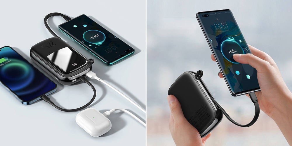 Powerbanka Baseus Qpow 20000mAh 22,5W s USB-C kabelem černá Baseus Qpow