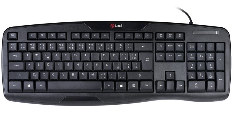 Klávesnice C-Tech Ergo KB-107, CZ/SK Layout černá