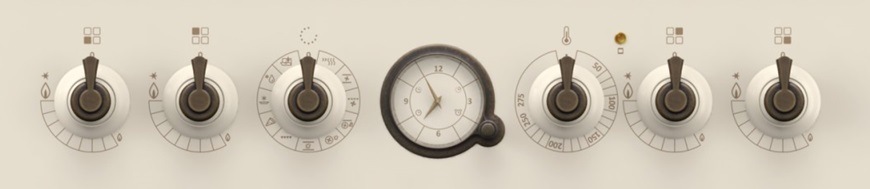 Kombinovaný sporák Gorenje Retro GKS5C71CLI Plynový sporák retro Gorenje GKS5C71CLI, ovládací panel