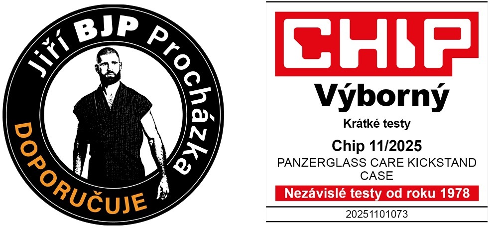 Kryt na mobil PanzerGlass CARE Kickstand Qi na Samsung Galaxy S25+ černý/průhledný