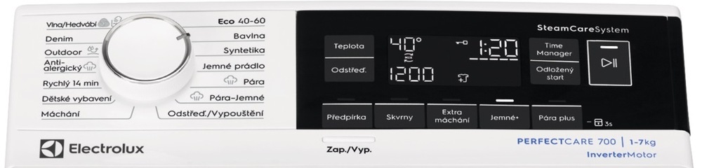 Pračka Electrolux PerfectCare 700 EW7TN23372C bílá Pračka Electrolux PerfectCare 700 EW7TN23372C bílá