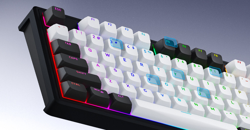 RGB podsvícení kláves a boční hrany HATOR Skyfall Pro Wireless