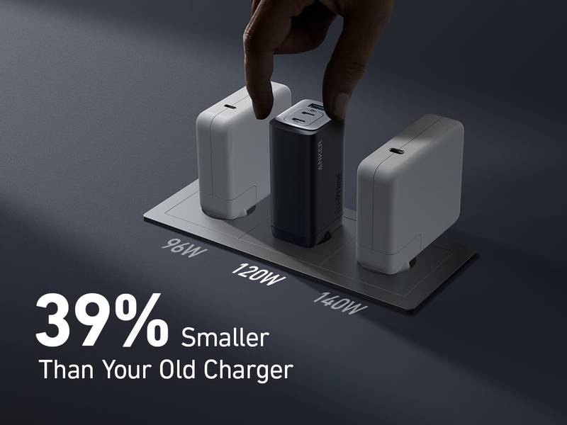 Nabíječka do sítě Anker 737 GaN III 1x USB, 2x USB-C, 120W Charger černá Nabíječka do sítě Anker 737 GaN III 1x USB, 2x USB-C, 120W Charger černá