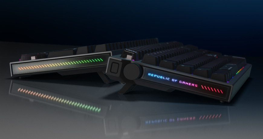 Boční RGB lišta s efektem Republic of Gamers