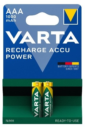 Baterie nabíjecí Varta Rechargeable Accu AAA, HR06, 1000mAh, Ni-MH, blistr 2ks