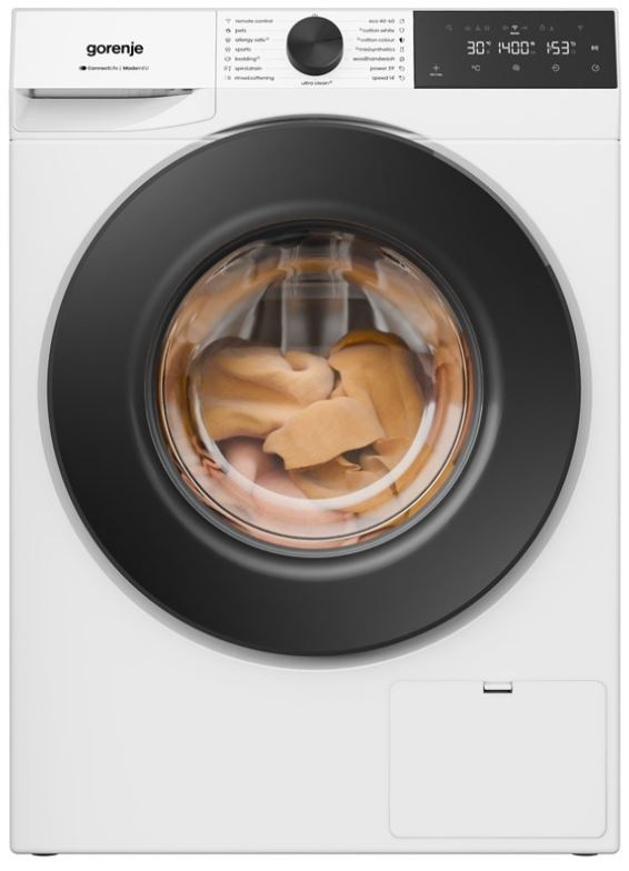 Pračka Gorenje G400 WG414A41 UltraClean bílá pračka Gorenje WG414A41 UltraClean v bílé barvě s oranžovym pradlem uvnitř