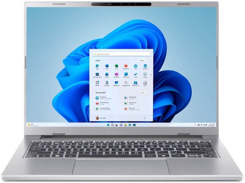 Notebook Acer Aspire 14 AI (A14-61M-R0F8), šedá barva