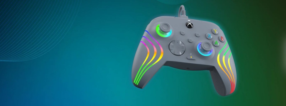 Gamepad PDP Afterglow Wave RGB Wired Controller pro Xbox One/Series šedý PDP Afterglow Wave RGB Wired Controller pro Xbox Series X|S / Xbox One / PC (049-024-GE)