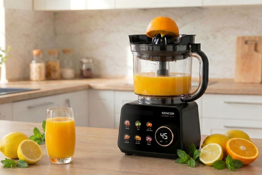 Kuchyňský robot Sencor SBU 9878BK 5v1 černý Kuchnský robot Sencor SBU 9878BK zvládne odšťavnit citrusy.