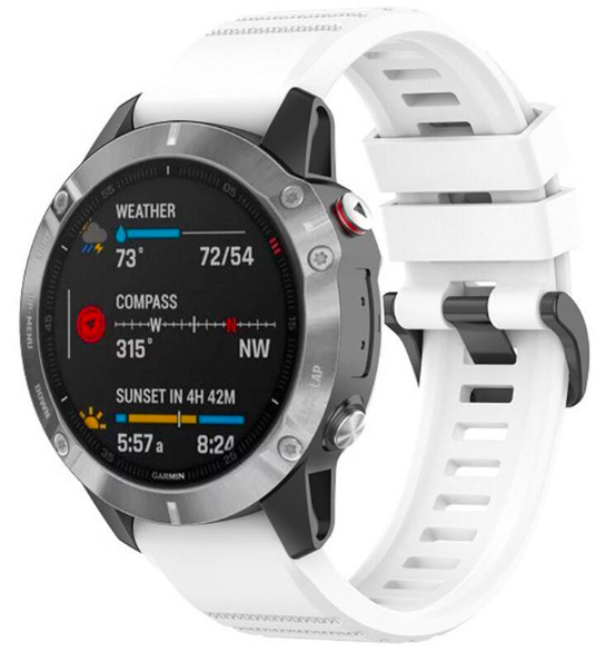 Řemínek FIXED Silicone Strap na Garmin QuickFit 22 mm - bílý