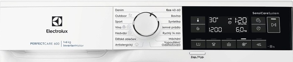 Pračka Electrolux Série 600 EWS6326BC bílá Ovládací panel pračky Electrolux EWS6326BC série 600 SensiCare
