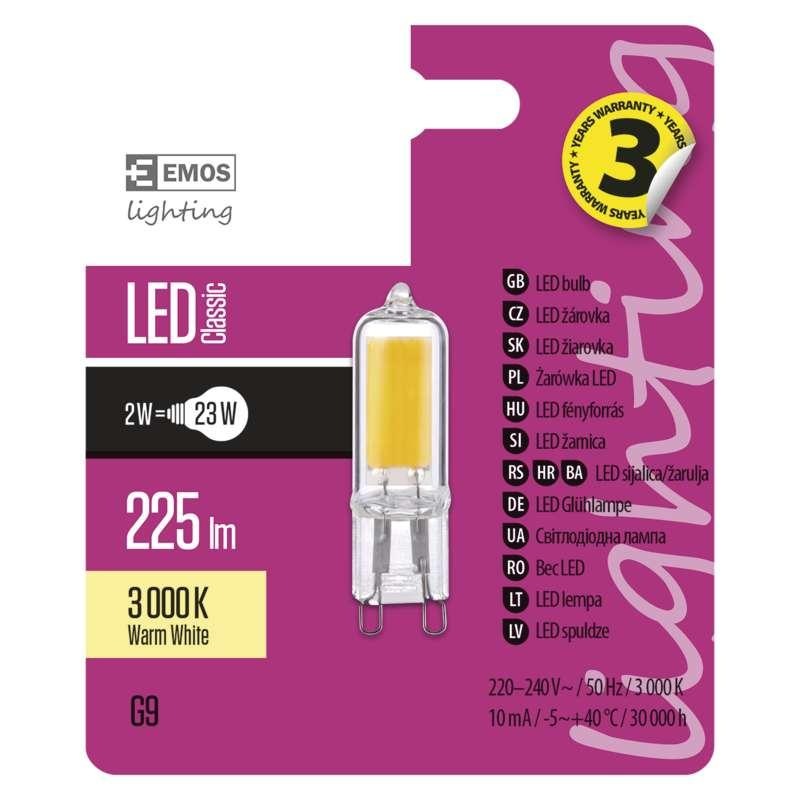Žárovka LED EMOS Classic JC A++ 2W G9 teplá bílá Žárovka LED EMOS Classic JC A++ 2W G9 teplá bílá