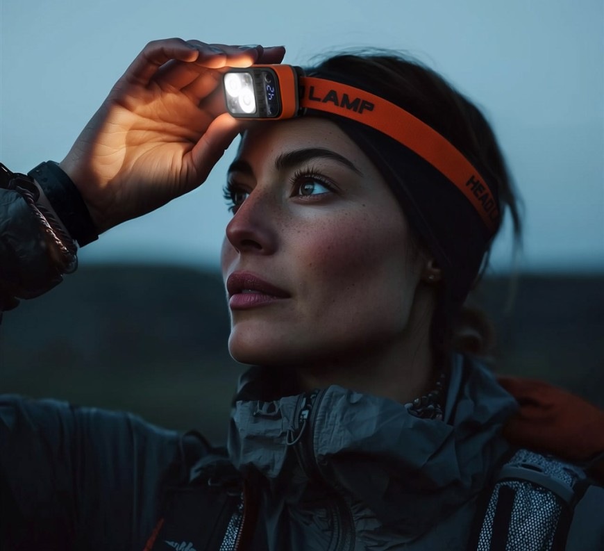 Čelovka Connect IT BLINK 200R nasazená na hlavě ženy