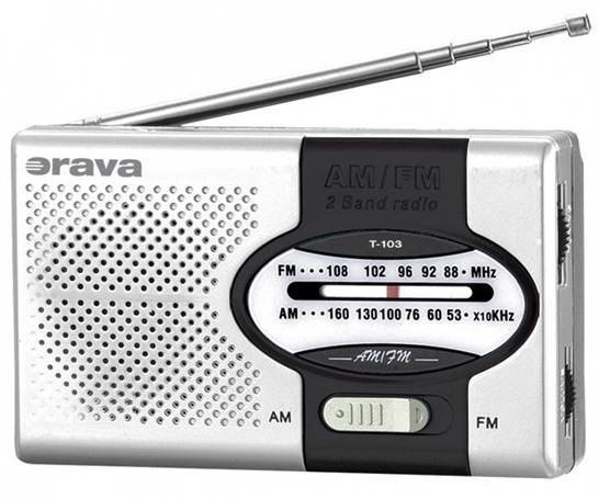 Radiopřijímač Orava T-103 černý/stříbrný Radiopřijímač Orava T-103 černý/stříbrný