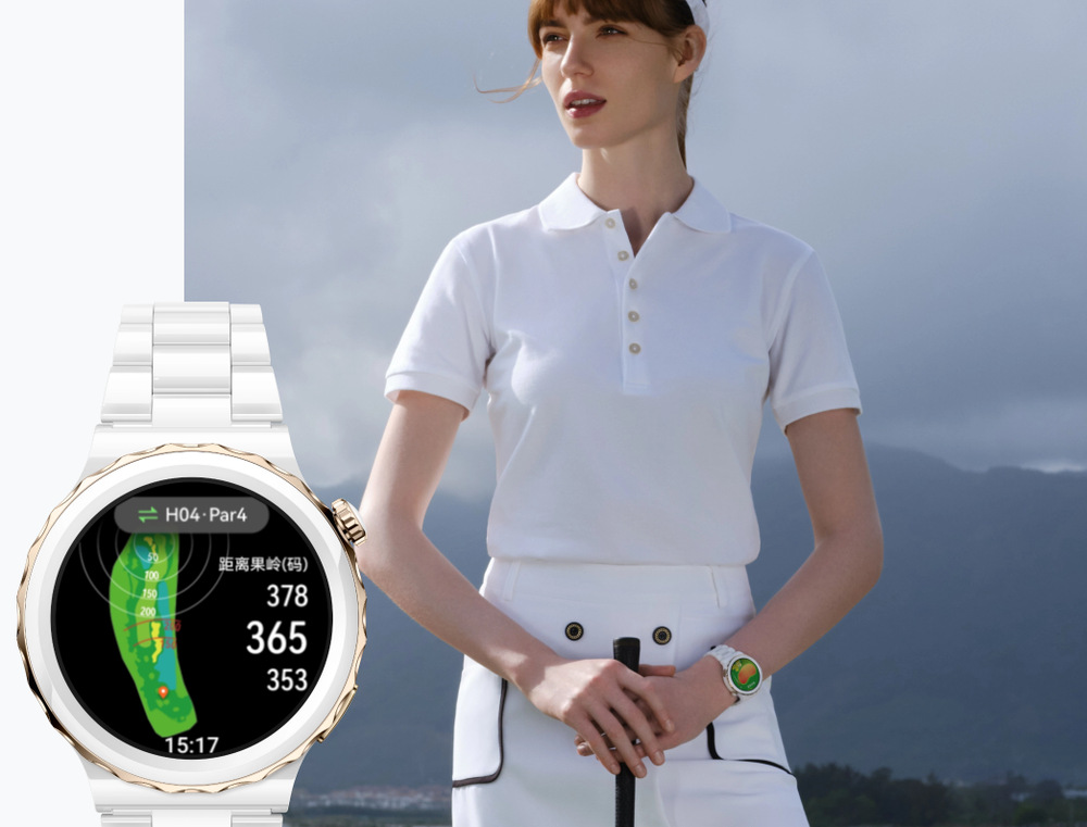 Chytré hodinky Huawei Watch GT3 Pro 43 mm - Gold Bezel White Ceramic Case + White Ceramic Strap