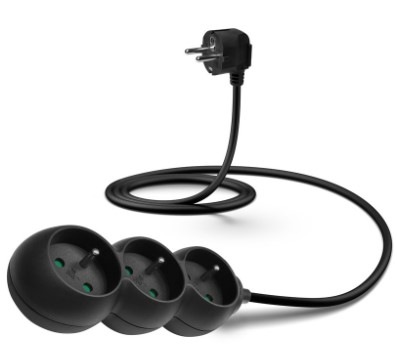 Kabel prodlužovací Connect IT 3x zásuvka, 1,5m černý