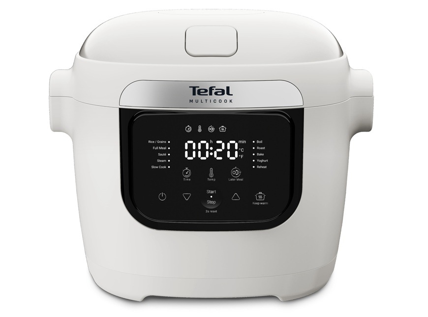 Multifunkční hrnec Tefal MY700BF0 Multicook ve světle šedém provedení.