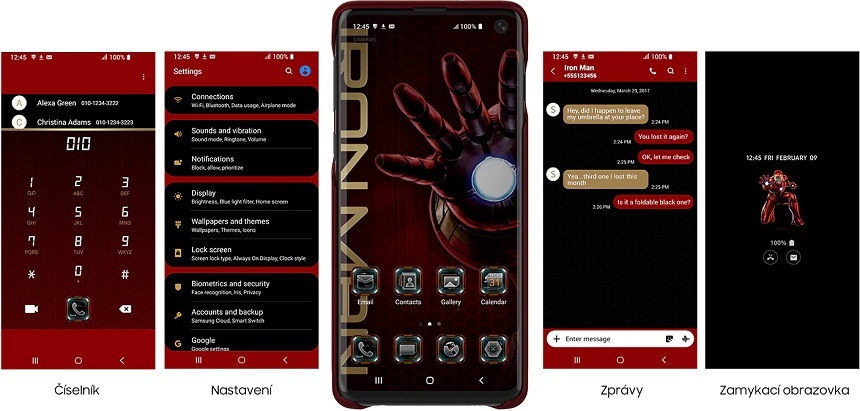 Kryt na mobil Samsung Smart Cover Iron Man na Galaxy A50 černý Kryt na mobil Galaxy Friends x MARVEL