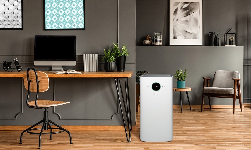 Čistička vzduchu Hisense AP580H, bílá, Válcový filtr HEPA s aktivním uhlím