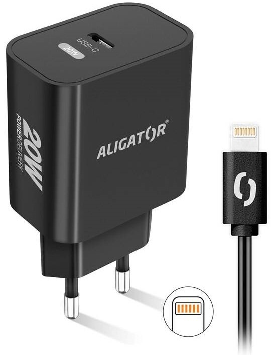 Nabíječka do sítě Aligator Power Delivery 20W, USB-C černá