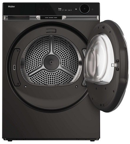 otevřená antracitová sušička Haier HD90-BQ397GU1-S