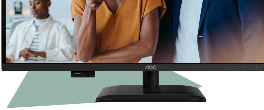 Monitor AOC Q27P4CV černý Detail monitoru AOC Q27P4CV s výsuvným USB hubem