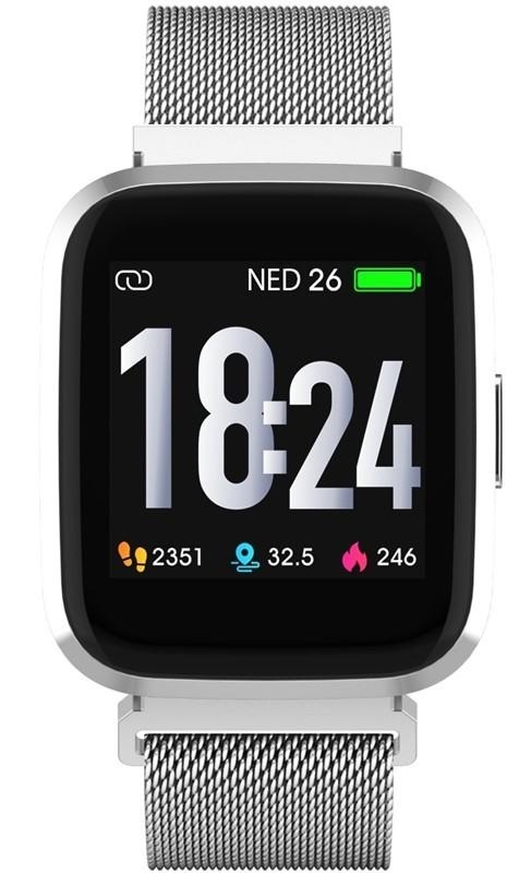 Chytré hodinky iGET FIT F30 (2x řemínek) stříbrné