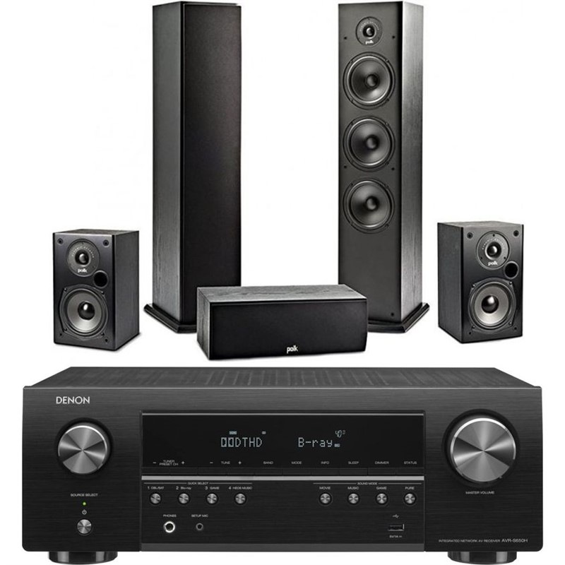 AV Receiver Denon AVR-S650H + set reproduktorů Polk černý