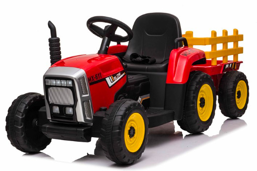 Elektrický traktor Beneo Workers s vlečkou červený