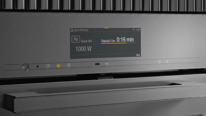 Trouba Miele H 7440 BM béžová Dieplej s funkcí mikrovlnné trouby