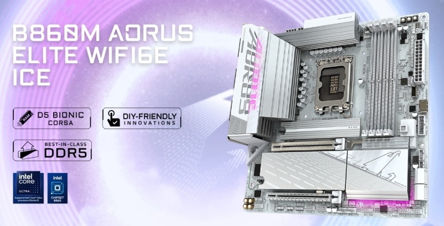 Základní deska GIGABYTE B860M AORUS ELITE WIFI6E ICE Základní deska GIGABYTE B860M AORUS ELITE WIFI6E ICE