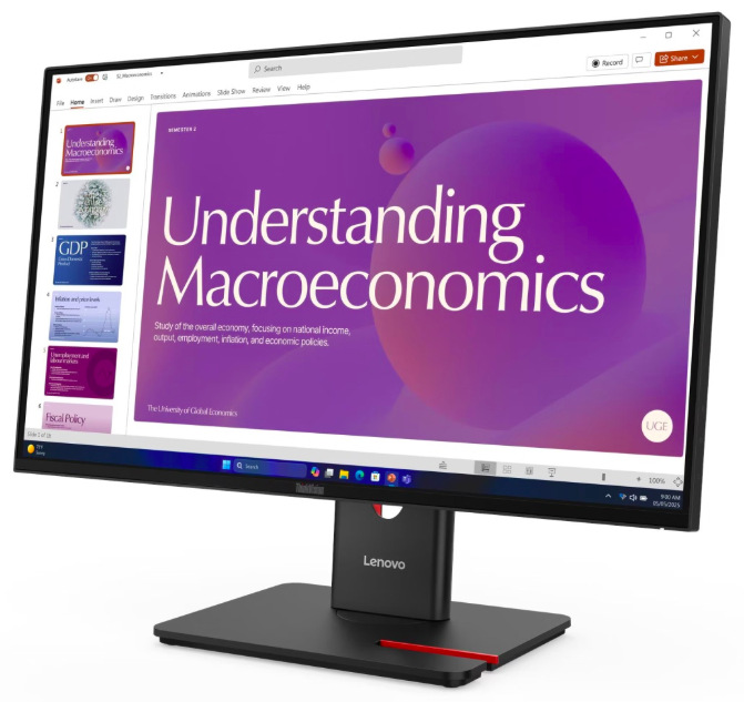Monitor Lenovo ThinkVision T24d-40 23.8",WLED podsvícení, IPS panel, 4ms, 1500: 1, 250cd/m2, 1920 × 1080 Full HD, - černý