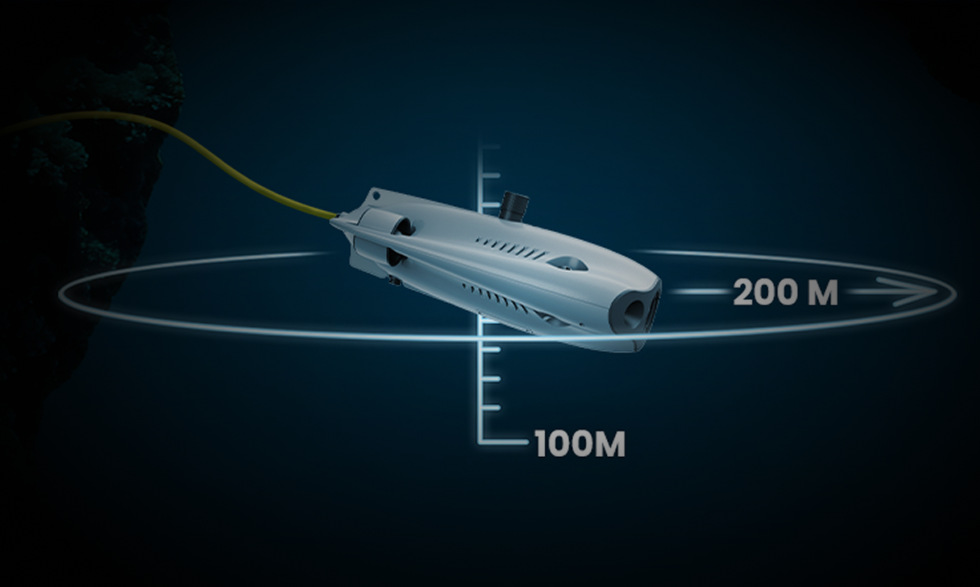 Dron Chasing Gladius Mini S 100 m žlutý Chasing Gladius Mini S umožňuje podpor až do hloubky 100 m