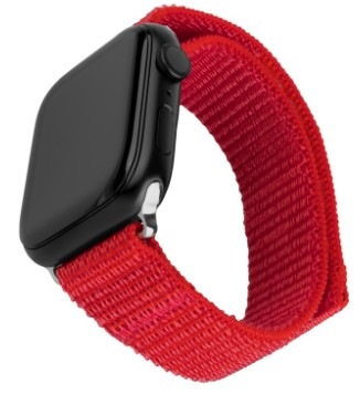 Řemínek FIXED Nylon Sporty Strap na Apple Watch 42/44/45mm červený
