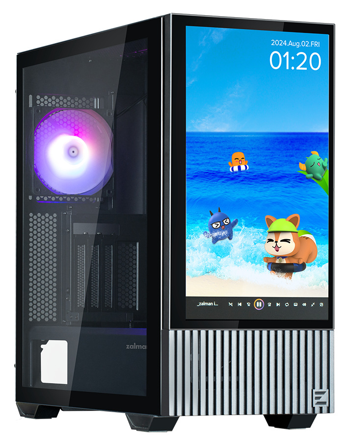 Počítačová skříň Zalman Z10 DS s odnímatelným displejem, černá barva