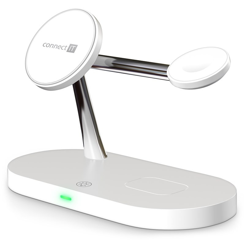 Bezdrátová nabíječka Connect IT MultiCharge 5 v 1 MagSafe bílá