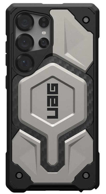 Kryt na mobil UAG Monarch Pro Titanium na Samsung Galaxy S25 Ultra stříbrný