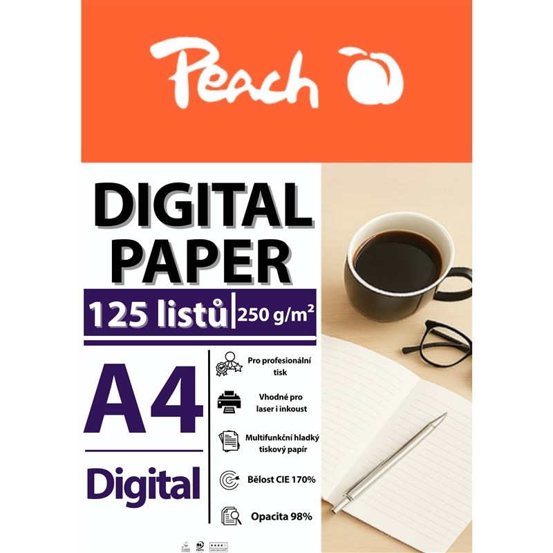 Papíry do tiskárny Peach Digital A4 250g - 125 listů
