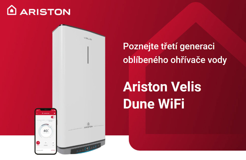 Ohřívač vody Ariston VELIS DUNE WIFI 80 EU bílý