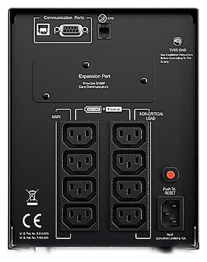 Záložní zdroj CyberPower Professional Tower LCD 1000VA/900W černý Cyber Power Systems Professional Tower LCD 1000VA/900W disponuje celkem osmi zásuvkami IEC C13
