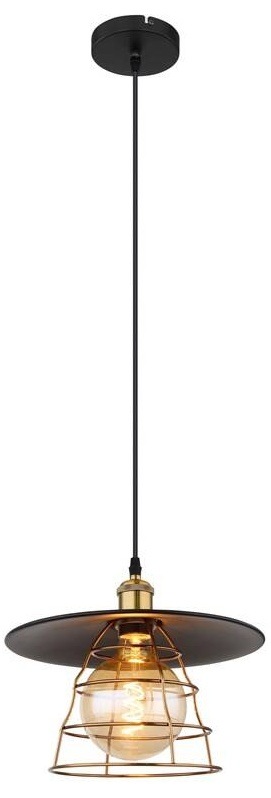 GLOBO Viejo, 30 cm, 1× E27, 60 W, matná černá, měděná