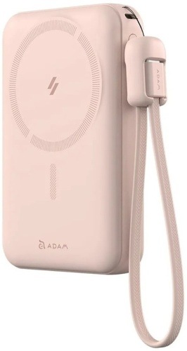 Powerbanka Adam Elements s MagSafe bezdrátovým nabíjením, s poutkem na zápěstí.
