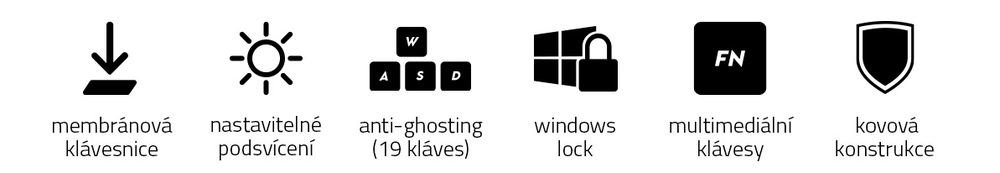 Klávesnice Niceboy ORYX K210 Core, CZ černá Klávesnice Niceboy ORYX K210 Core, CZ černá